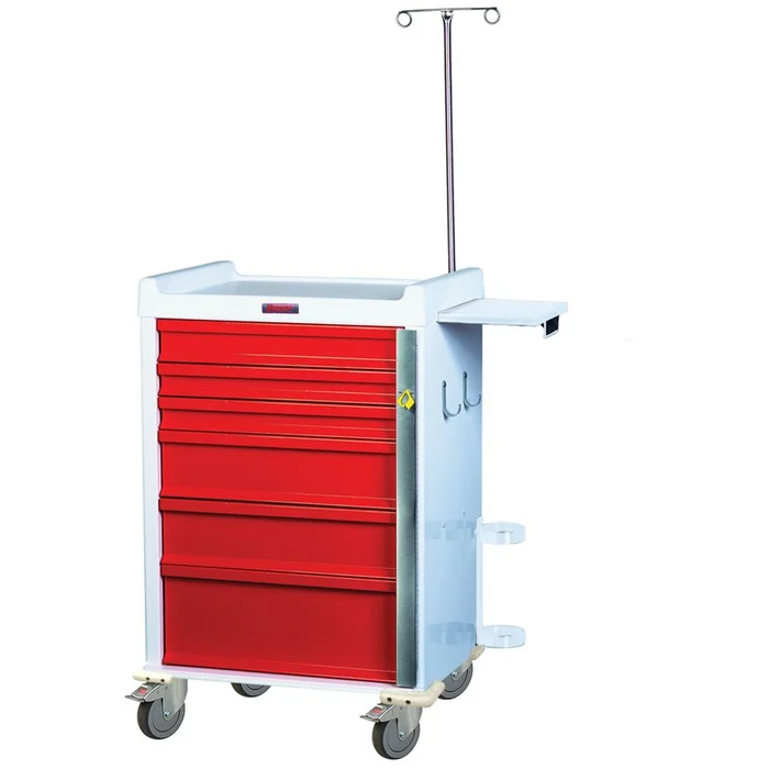 Harloff MRI Cart with Emergency Package, Breakaway Lock 6-Drawer MRI Cart w/ER Pkg., Breakaway Lock, Hammer Grey – 921147/HAMGRY/NA