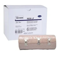 Hartmann Elastic Bandage REB 6 Inch X 10 Yard Double Length Standard Compression Clip Detached Closure Tan NonSterile, 6/BX