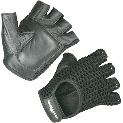 Hatch Wheelchair Gloves, Mesh Back, Leather Palm, Black, Small, Pair – 70-1043