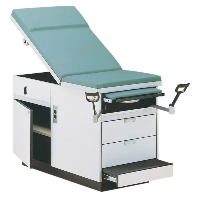 Hausmann Exam Tables Exam Table, 5 Drawers, Left, Burgundy – 930919/BURG/LF