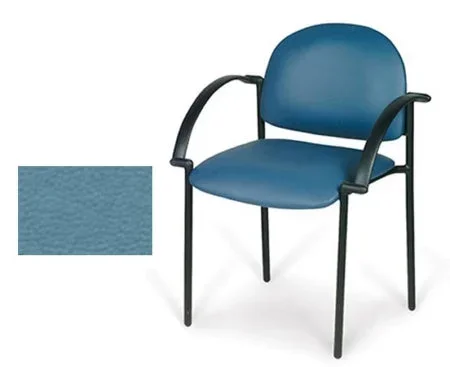 Hausmann Industries Comfort Plus Side Chair Nordic Blue Fixed Armrests Vinyl – 2158-704