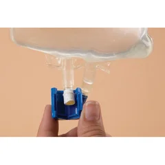 Health Care Logistics Additive Port Cap Polypropylene Snap Cap Light Blue For Baxter® Viaflex® Bags NonSterile, 25/PK