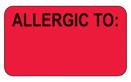 Health Care Logistics Barkley Pre-Printed Label Allergy Alert Allergic To Red 1 X 1-3/4 Inch – 17618