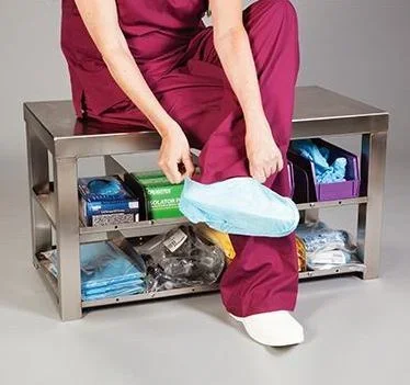 Health Care Logistics BENCH, GOWNING S/STL 36″X19″X18″ W/STORAGE – 19546
