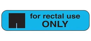Health Care Logistics Indeed Pre-Printed Label Auxiliary Label For Rectal Use Only Blue 3/8 X 1-5/8 Inch – 2066