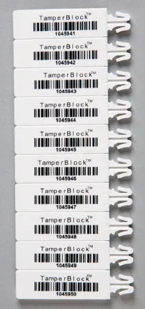 Health Care Logistics TamperBlock Bag Seal Consecutively Numbered White – 18778