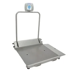 Health O Meter Digital Wheelchair Scale Health O Meter LCD Display 1000 lbs. / 454 kg Gray AC Adapter or 6 AA Battery Operated