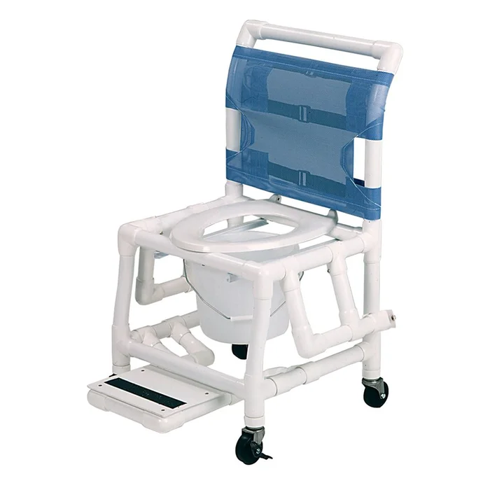 Healthline Deluxe PVC Shower Commode Chair PVC Shower Commode Chair, Blue – 77262