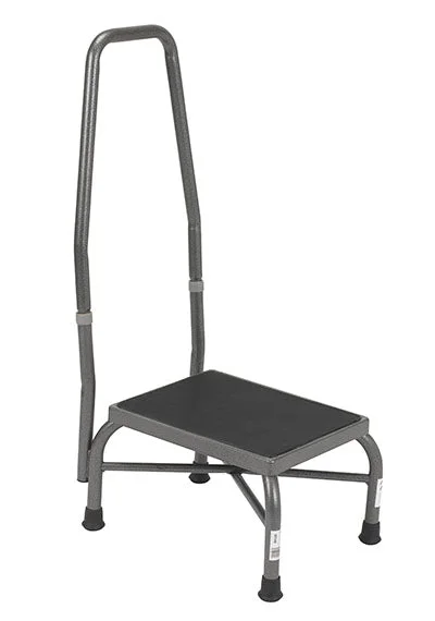Heavy Duty Bariatric Footstool with Non-Skid Rubber Platform and Handrail – 43-1901