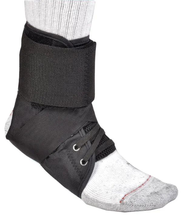 Hely & Weber Rapid Zap Ankle Support Medium Figure-8 Strap / Hook and Loop Strap Closure Male Narrow: 11-1/2 Regular: 8-1/2 to 11 Wide: 8 / Female Narrow: 12-1/2 Regular: 10-1/2 to 12 Wide: 10 Left or Right Foot – 318-BLK-