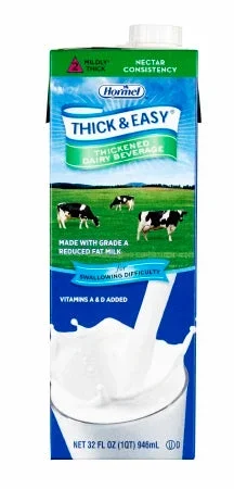 Hormel Food Sales Thick & Easy Dairy Thickened Beverage 32 oz. Carton Milk Flavor Ready to Use Nectar Consistency – 73625