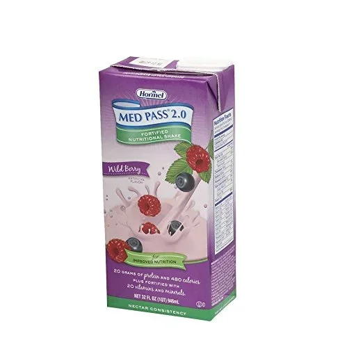 Hormel Med Pass 2.0 Oral Supplement Wild Berry 32 oz Box Ready to Use Case of 12