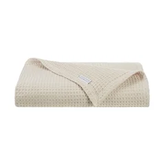 Hospeco Brands Group Aston & Arden Luxury Waffle Weave Cotton Throw Blanket, 50×70, Warm Blanket for Bedrooms, Livingrooms, and Travel