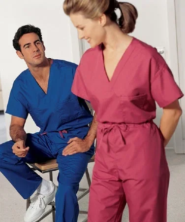 Hospitex / Encompass Group A-1 Scrub Shirt Medium Wild Plum 1 Pocket Short Set-In Sleeves Unisex – 46885-145