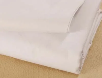 Hospitex / Encompass Group Global Select Bed Sheet Fitted 42 W X 80 L X 9 H Inch White / Light Blue Hem Cotton 55% / Polyester 45% Reusable – 53766-480