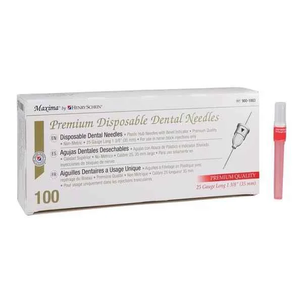 HSI Premium Needle Plastic Hub 25 Gauge Long Red