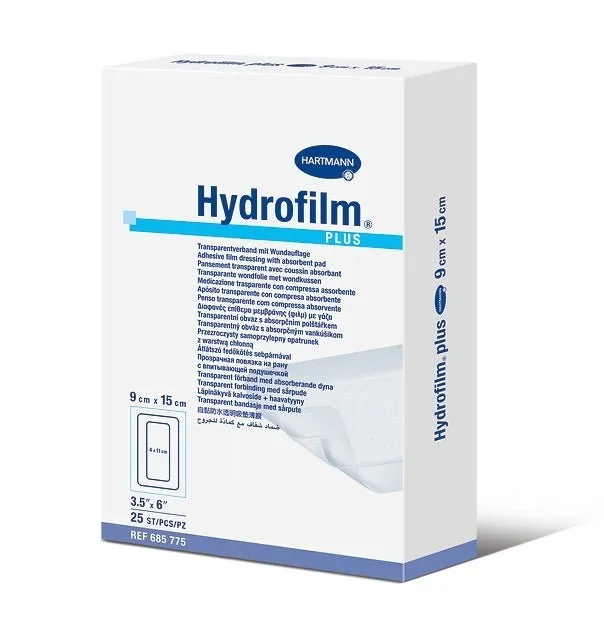 Hydrofilm Plus Transparent Film Dressing with Pad, 3-1/2 x 6 Inch
