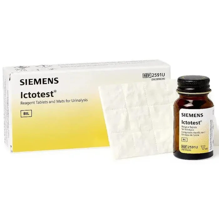 Ictotest Bilirubin Reagent Tablets and Mats for Urinalysis, 100/box