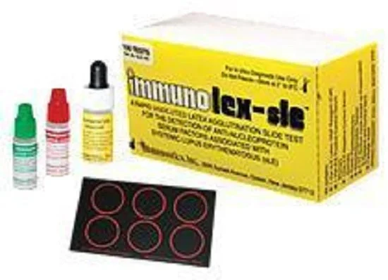 Immunostics Immuno Lex-SLE Rapid Test Kit Latex Agglutination Test Systemic Lupus Erythematosus (SLE) CLIA Moderate Complexity 100 Tests – SLE-100