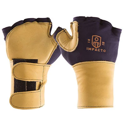 Impacto Anti-Impact Glove with Wrist Support, Nylon Lycra with Grain Leather, Fingerless, X-Large – 24-9559