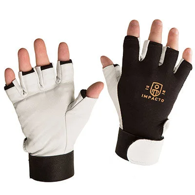 Impacto Anti-Vibration Air Glove, Nylon Lycra with Pearl Leather, Half Finger, Large – 24-9433
