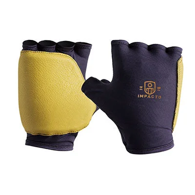 Impacto Double Padded Anti-Impact Glove, Nylon Lycra with Grain Leather, Fingerless, Small – 24-9551