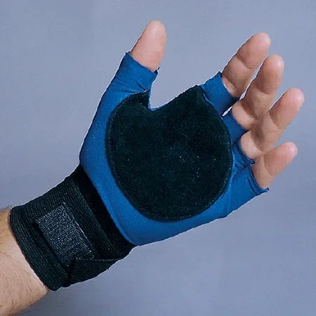 Impacto Protective Products IMPACTO Impact Glove with Wrist Support Half Finger Small Black / Blue Left Hand – ER509-L-SML