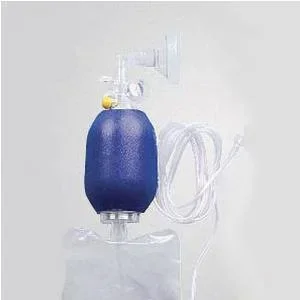 Infant Resuscitation Device with Mask and Expandable, Variable Volume Oxygen Reservoir Tubing