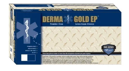 Innovative Healthcare Corporation DermaGold EP Exam Glove Medium NonSterile Latex Extended Cuff Length Fully Textured Ivory Chemo Tested – 180200