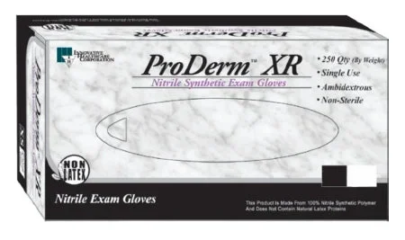 Innovative Healthcare Corporation ProDerm XR Exam Glove Medium NonSterile Nitrile Standard Cuff Length Textured Fingertips Sky Blue Not Chemo Approved – 158200