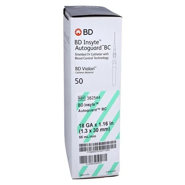 Insyte Autoguard Blood Control Catheter Shielded 18 Gauge 1.16″ Green