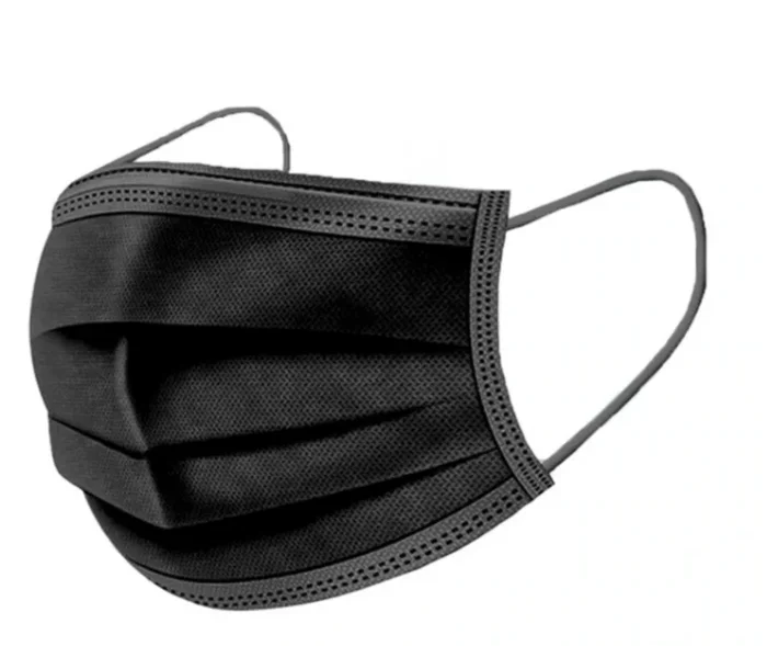 INTCO Nonwoven Protective Fabric 3-Ply Disposable Face Mask – Black Box of 50