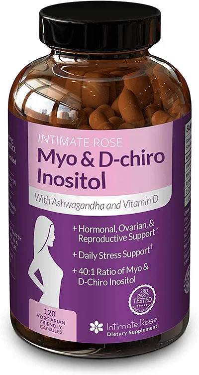 Intimate Rose, Myo and D-Chiro Inositol with Ashwagandha and Vitamin D, 120 Capsules – 13-4241