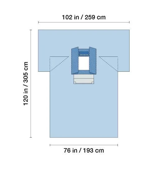Invenio Healthcare SteriGuard Abdominal Drape Lap Cholecystectomy Drape 102 W X 76 W X 120 L Inch Sterile – I80-05163G-S
