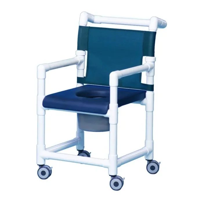 IPU Deluxe Rolling Shower Chair with Commode Opening & Closed Seat