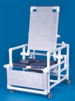 IPU IPU Commode / Shower Chair ipu Fixed Arm PVC Frame Reclining Back 21 Inch Height – SCC260 RC