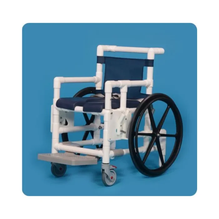 IPU Shower Access Transport Wheelchair with Anti-Tip Design & Footrest