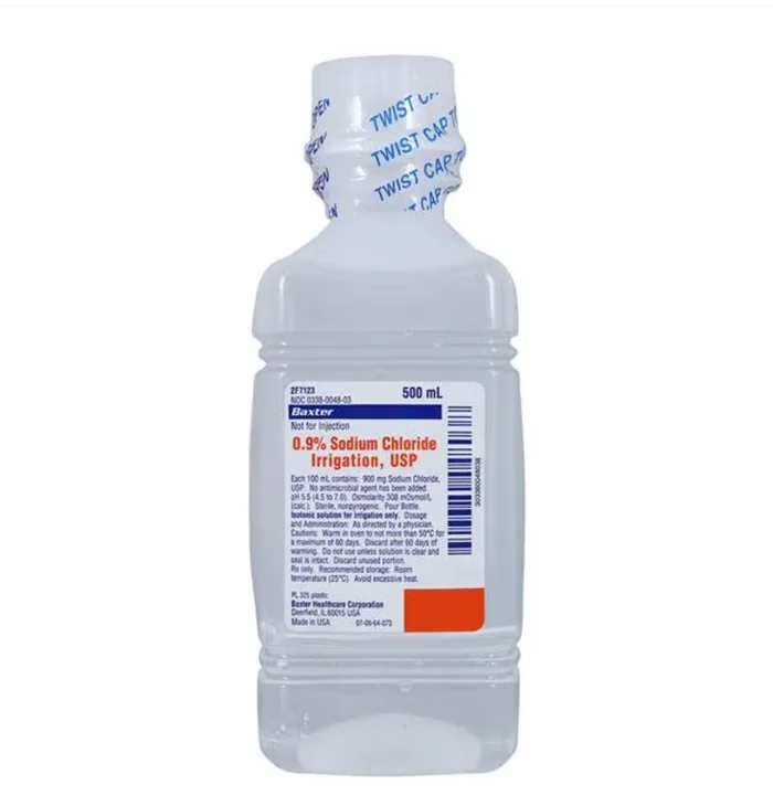 Irrigation Solution 0.9% Sodium Chloride, Preservative Free Not for Injection Bottle 500 mL