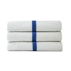 ITC 22×44 Premium Terry Blue Stripe Bath Towels