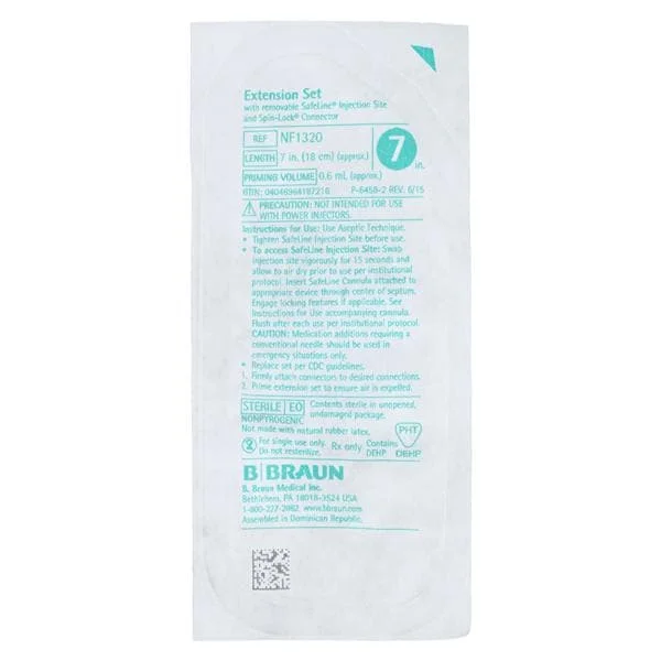 IV Extension Set Needleless 7″ Safeline Split Septum Injection Site Spnlk Ea