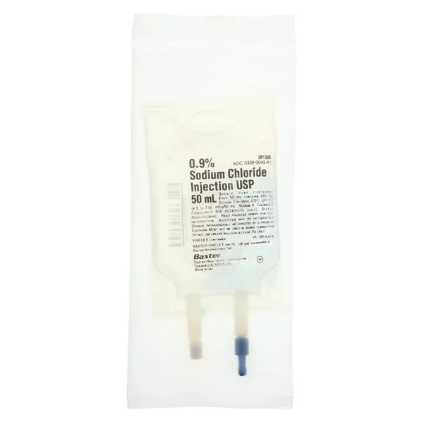 IV Injection Solution Sodium Chloride 0.9% 50mL Viaflex Plastic ...