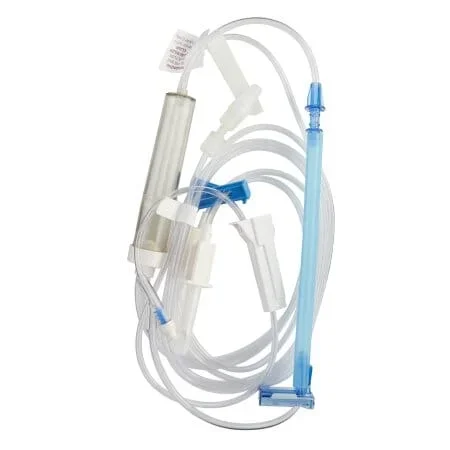 IV Pump Set Alaris® Pump 1 Port 60 Drops / mL Drip Rate 180 Micron Filter 122 Inch Tubing Blood (Case of 10)