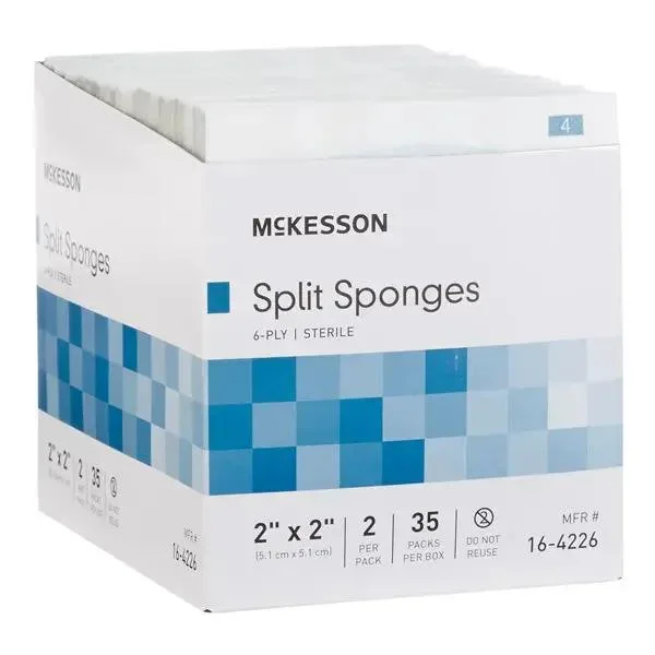 IV Sponges 2 x 2″ , Sterile 6-Ply, 2-Per Pack, 35/Box