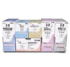 J & J Healthcare Systems Coated Vicryl Suture with Needle Absorbable Coated Violet Suture Braided Polyglactin 910 Size 2-0 27 Inch Suture 1-Needle 22 mm Length 1/2 Circle Taper Point Needle – J328H