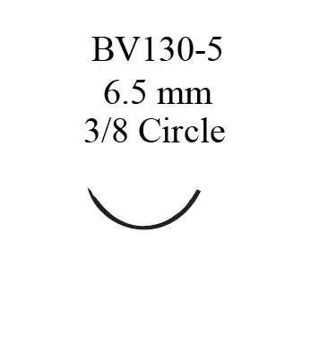 J & J Healthcare Systems Ethilon Suture with Needle Nonabsorbable Uncoated Black Suture Monofilament Nylon Size 8-0 5 Inch Suture 1-Needle 6.5 mm Length 3/8 Circle Taper Point Needle – 2808G
