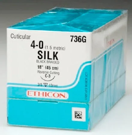 J & J Healthcare Systems Perma-Hand Suture with Needle Nonabsorbable Coated Black Suture Braided Silk Size 2 30 Inch Suture 1-Needle 26 mm Length 1/2 Circle Taper Point Needle – C016D