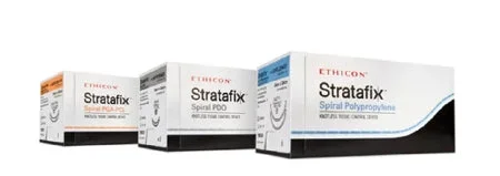 J & J Healthcare Systems STRATAFIX Bidirectional Knotless Tissue Control Device Suture with Needle Absorbable Uncoated Undyed Suture Spiral PGA-PCL Size 3-0 16 X 16 cm Double-Armed 17 mm Length 1/2 Circle Taper Point Needle – SXMD2B402