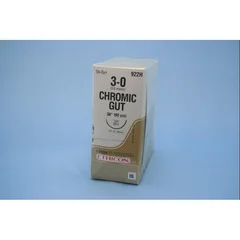 J & J Healthcare Systems suture with needle Absorbable Uncoated Undyed Suture Chromic Gut Size 3-0 36 Inch Suture 1-Needle Size 3 – 0 1/2 Circle Taper Point Needle, 12/DZ, 3DZ/BX