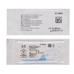 J & J Healthcare Systems suture with needle Prolene Nonabsorbable Uncoated Blue Suture Monofilament Polypropylene Suture Size 5-0 18 Inch Suture 1-Needle Size 5 – 0 3/8 Circle Precision Point – Reverse Cutting Needle, 12/DZ - Image 2
