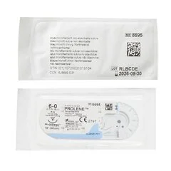 J & J Healthcare Systems suture with needle Prolene Nonabsorbable Uncoated Blue Suture Monofilament Polypropylene Suture Size 6-0 18 Inch Suture 1-Needle Size 6 – 0 3/8 Circle Precision Point – Reverse Cutting Needle, 12/DZ - Image 2